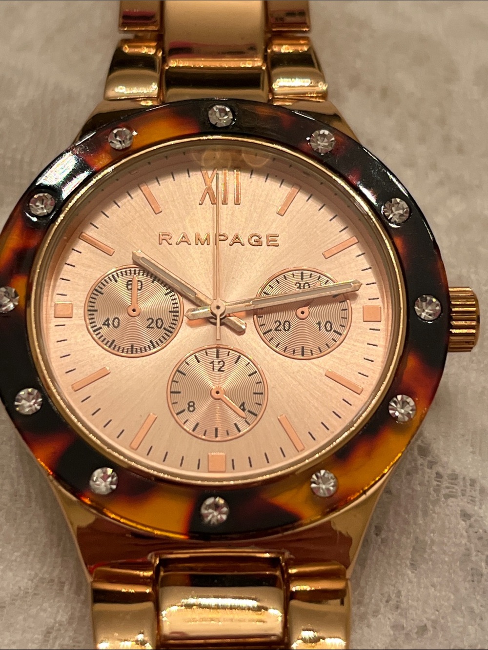 Rampage Gold and Tortoiseshell Accent Women's Watch